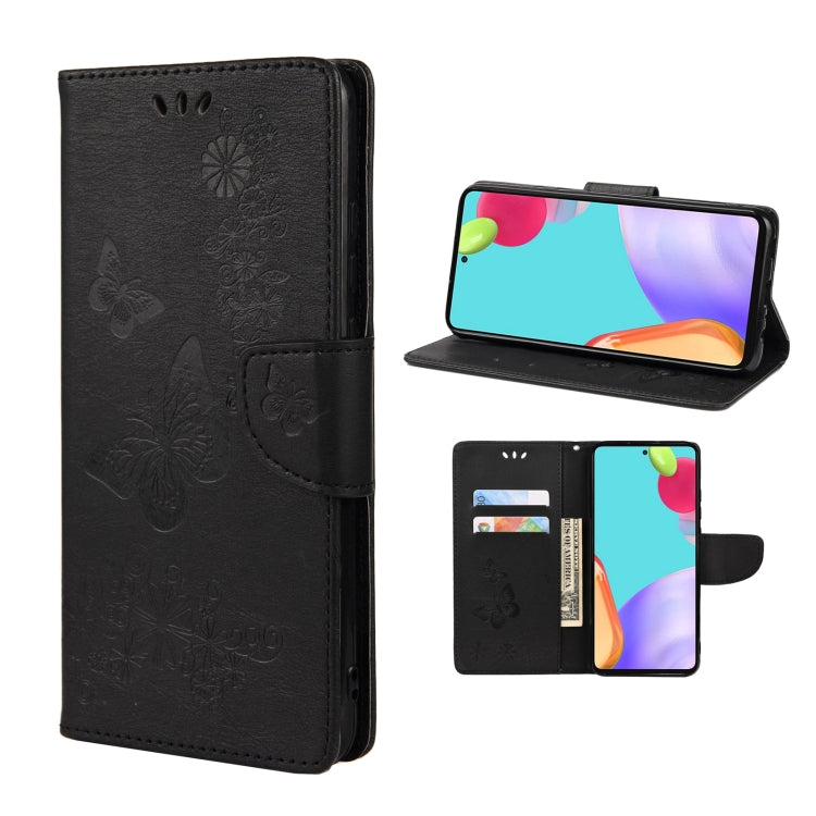 Custodia per telefono in pelle flip orizzontale goffrata farfalla con slot per schede e supporto, For Samsung Galaxy A33 5G, For Samsung Galaxy A53 5G, For Xiaomi Redmi Note 11 Pro