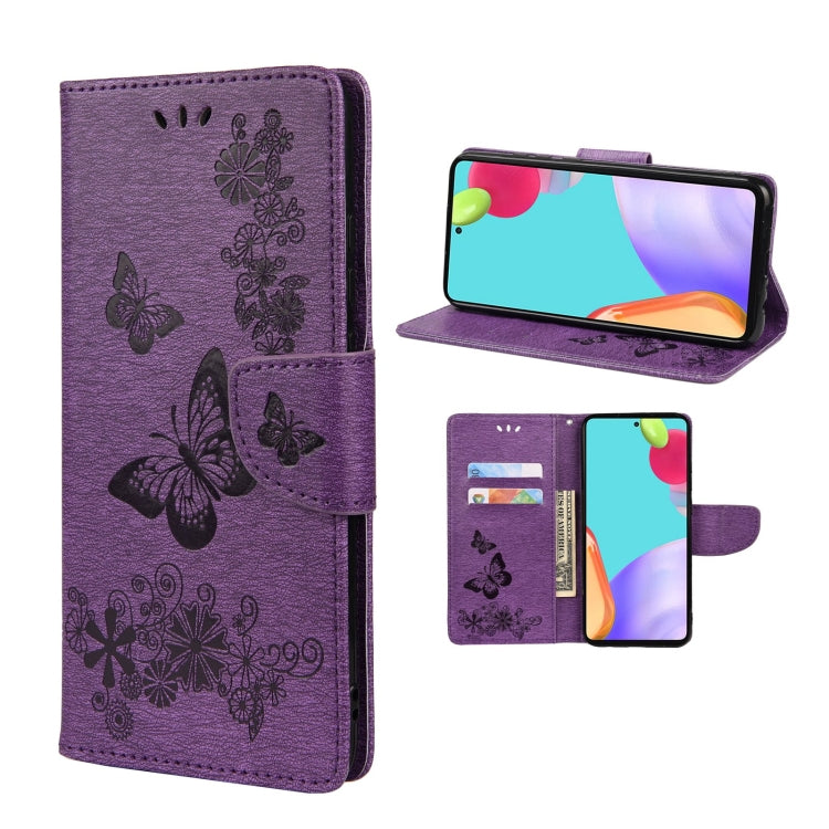 Custodia per telefono in pelle flip orizzontale goffrata farfalla con slot per schede e supporto, For Samsung Galaxy A33 5G, For Samsung Galaxy A53 5G, For Xiaomi Redmi Note 11 Pro