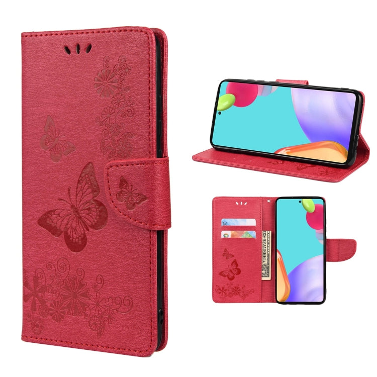 Custodia per telefono in pelle flip orizzontale goffrata farfalla con slot per schede e supporto, For Samsung Galaxy A33 5G, For Samsung Galaxy A53 5G, For Xiaomi Redmi Note 11 Pro