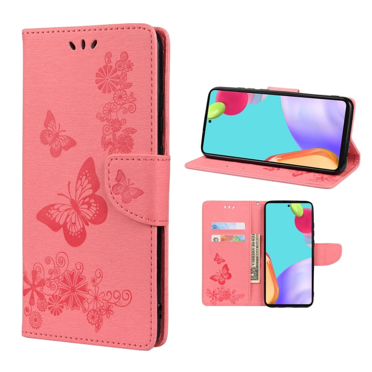 Custodia per telefono in pelle flip orizzontale goffrata farfalla con slot per schede e supporto, For Samsung Galaxy A33 5G, For Samsung Galaxy A53 5G, For Xiaomi Redmi Note 11 Pro
