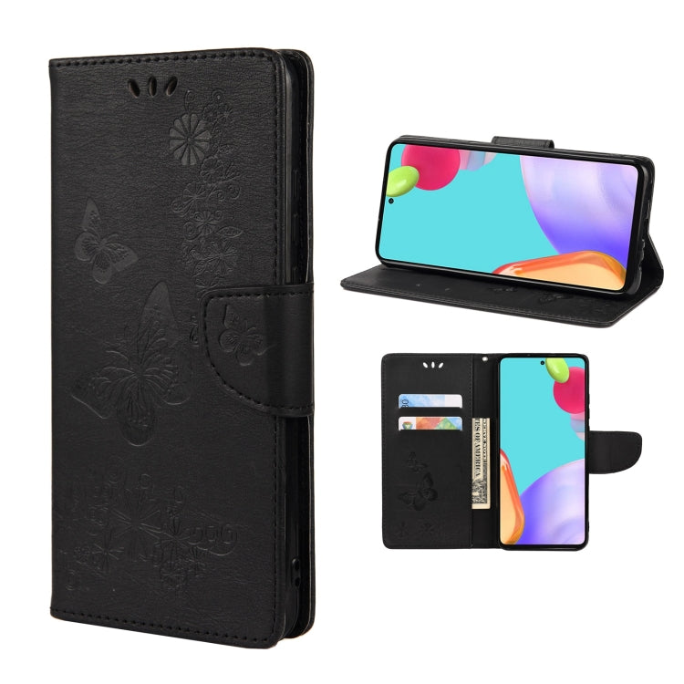 Custodia per telefono in pelle flip orizzontale goffrata farfalla con slot per schede e supporto, For Samsung Galaxy A33 5G, For Samsung Galaxy A53 5G, For Xiaomi Redmi Note 11 Pro