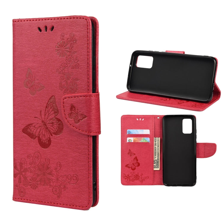 Custodia per telefono in pelle flip orizzontale goffrata farfalla con slot per schede e supporto, For Xiaomi Redmi Note 11 5G