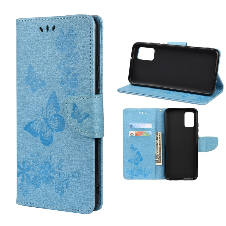 Custodia per telefono in pelle flip orizzontale goffrata farfalla con slot per schede e supporto, For Xiaomi Redmi Note 11 5G