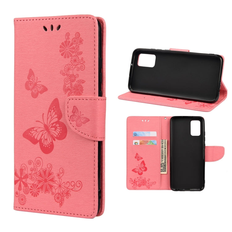 Custodia per telefono in pelle flip orizzontale goffrata farfalla con slot per schede e supporto, For Xiaomi Redmi Note 11 5G