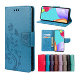 Custodia per telefono in pelle a vibrazione orizzontale con motivo floreale a farfalla con slot per schede e supporto, For Samsung Galaxy A33 5G, For Samsung Galaxy A53 5G, For Xiaomi Redmi Note 11 Pro
