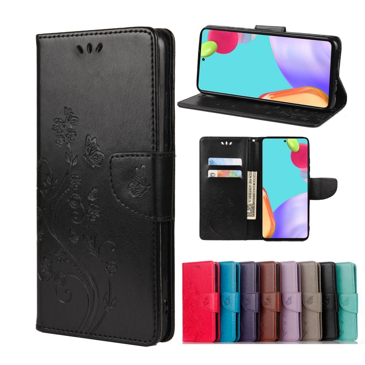 Custodia per telefono in pelle a vibrazione orizzontale con motivo floreale a farfalla con slot per schede e supporto, For Samsung Galaxy A33 5G, For Samsung Galaxy A53 5G, For Xiaomi Redmi Note 11 Pro