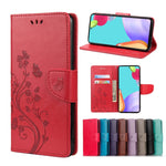 Custodia per telefono in pelle a vibrazione orizzontale con motivo floreale a farfalla con slot per schede e supporto, For Samsung Galaxy A33 5G, For Samsung Galaxy A53 5G, For Xiaomi Redmi Note 11 Pro