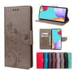 Custodia per telefono in pelle a vibrazione orizzontale con motivo floreale a farfalla con slot per schede e supporto, For Samsung Galaxy A33 5G, For Samsung Galaxy A53 5G, For Xiaomi Redmi Note 11 Pro