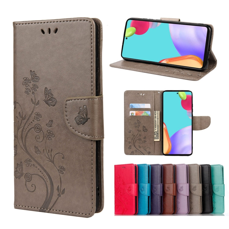 Custodia per telefono in pelle a vibrazione orizzontale con motivo floreale a farfalla con slot per schede e supporto, For Samsung Galaxy A33 5G, For Samsung Galaxy A53 5G, For Xiaomi Redmi Note 11 Pro