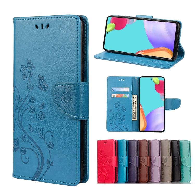 Custodia per telefono in pelle a vibrazione orizzontale con motivo floreale a farfalla con slot per schede e supporto, For Samsung Galaxy A33 5G, For Samsung Galaxy A53 5G, For Xiaomi Redmi Note 11 Pro