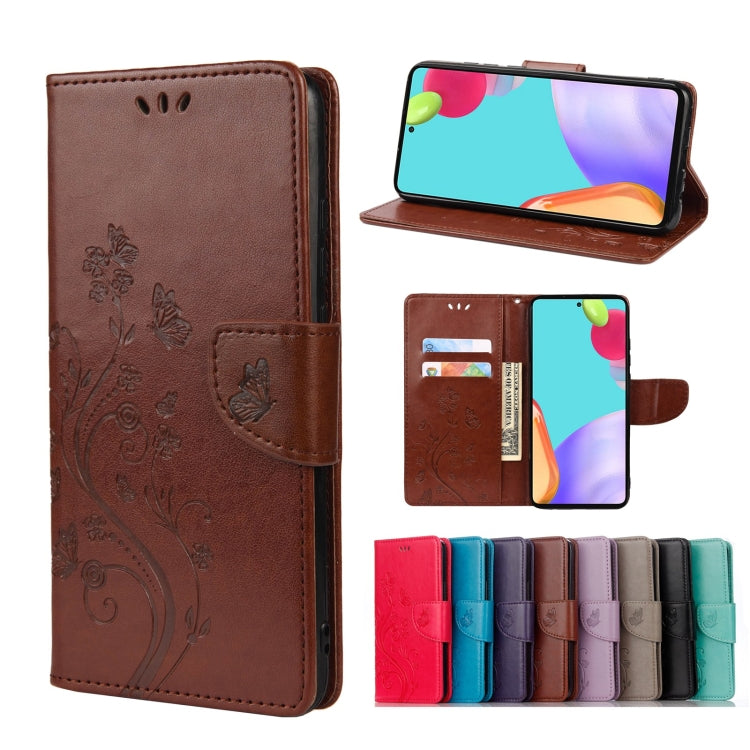 Custodia per telefono in pelle a vibrazione orizzontale con motivo floreale a farfalla con slot per schede e supporto, For Samsung Galaxy A33 5G, For Samsung Galaxy A53 5G, For Xiaomi Redmi Note 11 Pro