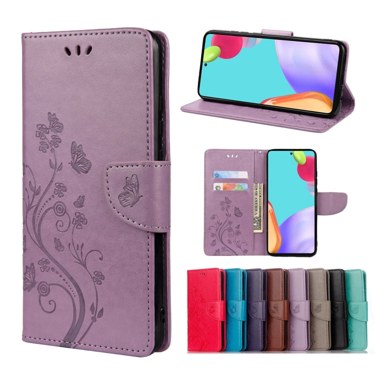 Custodia per telefono in pelle a vibrazione orizzontale con motivo floreale a farfalla con slot per schede e supporto, For Samsung Galaxy A33 5G, For Samsung Galaxy A53 5G, For Xiaomi Redmi Note 11 Pro