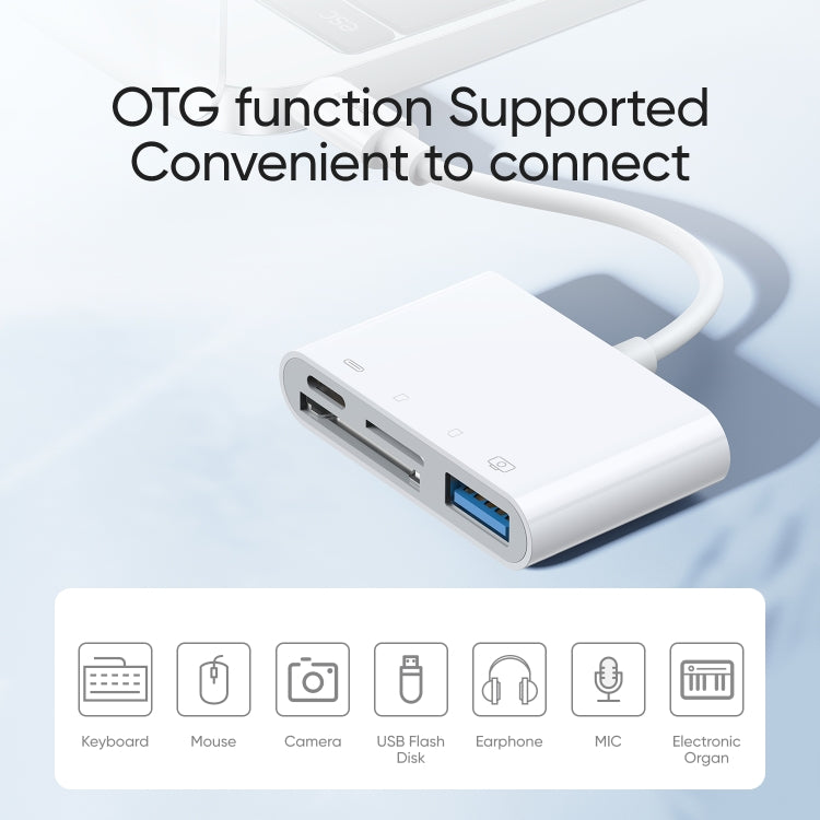 Adattatore JOYROOM 4 in 1 8 pin per schede SD/TF iOS 13