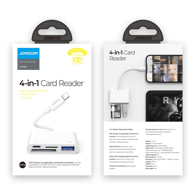 Adattatore JOYROOM 4 in 1 8 pin per schede SD/TF iOS 13