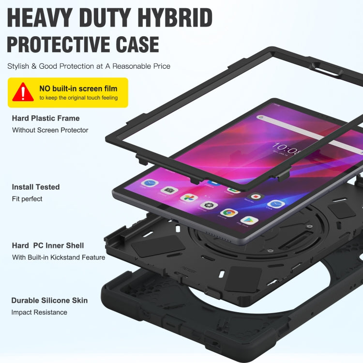 Custodia protettiva per tablet in silicone + PC con supporto e tracolla, For Lenovo Tab K10 / M10 Plus