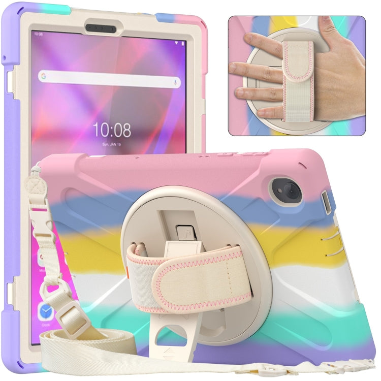 Custodia protettiva per tablet in silicone + PC con supporto e tracolla, For Lenovo Tab K10 / M10 Plus