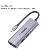 amalink 95119D Type-C / USB-C a 4 porte USB + PD 3.0 Docking station HUB multifunzione, 95119D