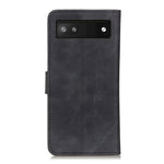 KHAZNEH Custodia per telefono in pelle a conchiglia con texture retrò, For Google Pixel 6a