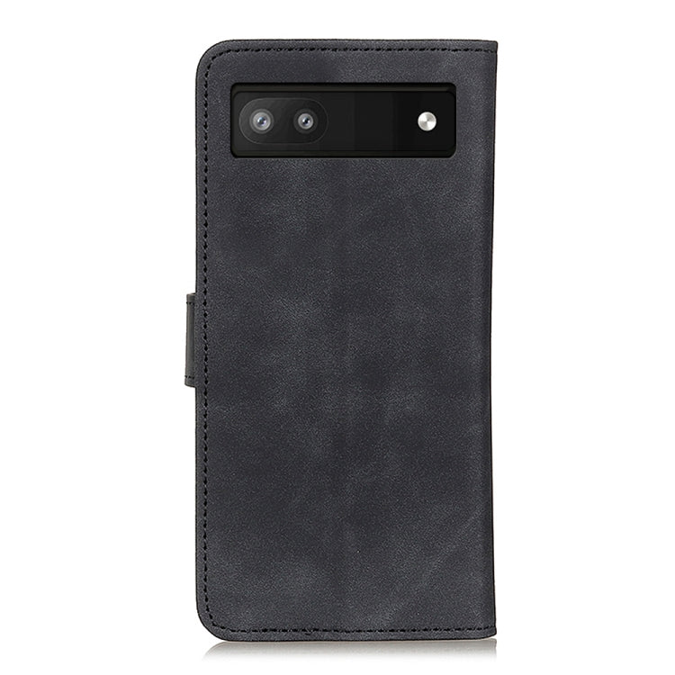 KHAZNEH Custodia per telefono in pelle a conchiglia con texture retrò, For Google Pixel 6a