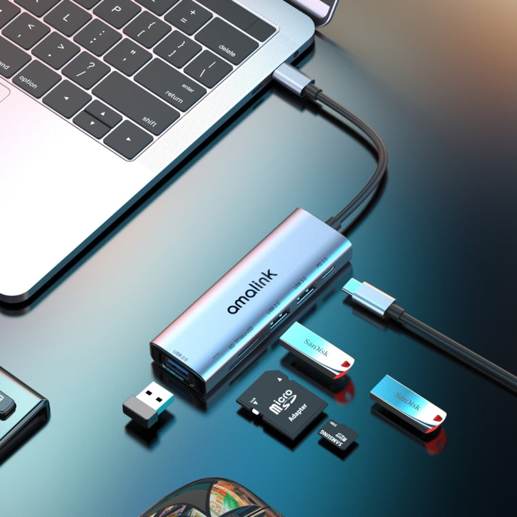 Docking station USB-C con 3 porte USB e lettore SD/TF