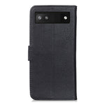 KHAZNEH Custodia per telefono in pelle a conchiglia con trama in pelle bovina, For Google Pixel 6a