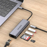 amalink 95122D Tipo-C / USB-C a RJ45 + 2 porte USB + HUB multifunzione PD 3.0, 95122D