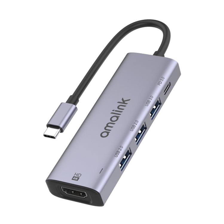Hub USB-C con HDMI 4K 30Hz, 3 porte USB e PD 3.0