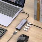 Hub USB-C con HDMI 4K 30Hz, 3 porte USB e PD 3.0