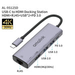 Hub USB-C Amalink 95125D con HDMI, RJ45 e 2 porte USB