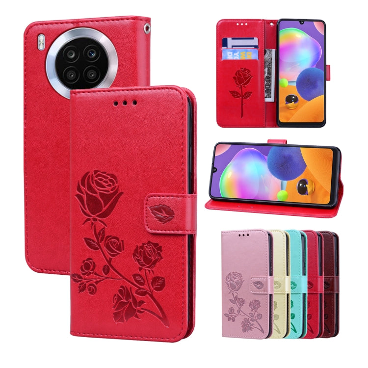 Custodia per telefono in pelle goffrata rosa, For Honor 50 Lite, For Honor 50, For Xiaomi 11T, For Xiaomi Redmi Note 11T 5G / Poco M4 Pro 5G
