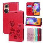 Custodia per telefono in pelle goffrata rosa, For Honor 50 Lite, For Honor 50, For Xiaomi 11T, For Xiaomi Redmi Note 11T 5G / Poco M4 Pro 5G
