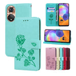 Custodia per telefono in pelle goffrata rosa, For Honor 50 Lite, For Honor 50, For Xiaomi 11T, For Xiaomi Redmi Note 11T 5G / Poco M4 Pro 5G