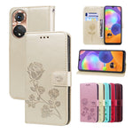Custodia per telefono in pelle goffrata rosa, For Honor 50 Lite, For Honor 50, For Xiaomi 11T, For Xiaomi Redmi Note 11T 5G / Poco M4 Pro 5G