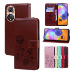 Custodia per telefono in pelle goffrata rosa, For Honor 50 Lite, For Honor 50, For Xiaomi 11T, For Xiaomi Redmi Note 11T 5G / Poco M4 Pro 5G