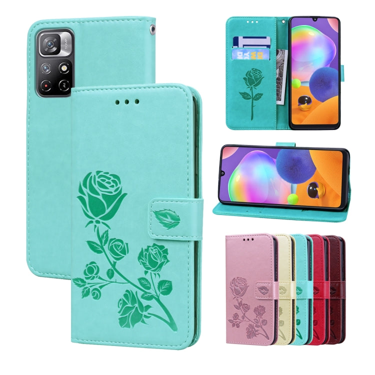 Custodia per telefono in pelle goffrata rosa, For Honor 50 Lite, For Honor 50, For Xiaomi 11T, For Xiaomi Redmi Note 11T 5G / Poco M4 Pro 5G