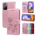 Custodia per telefono in pelle goffrata rosa, For Xiaomi Redmi Note 11 Pro+ 5G, For Samsung Galaxy A13 5G, For Samsung Galaxy A22 4G, For Samsung Galaxy A22 5G