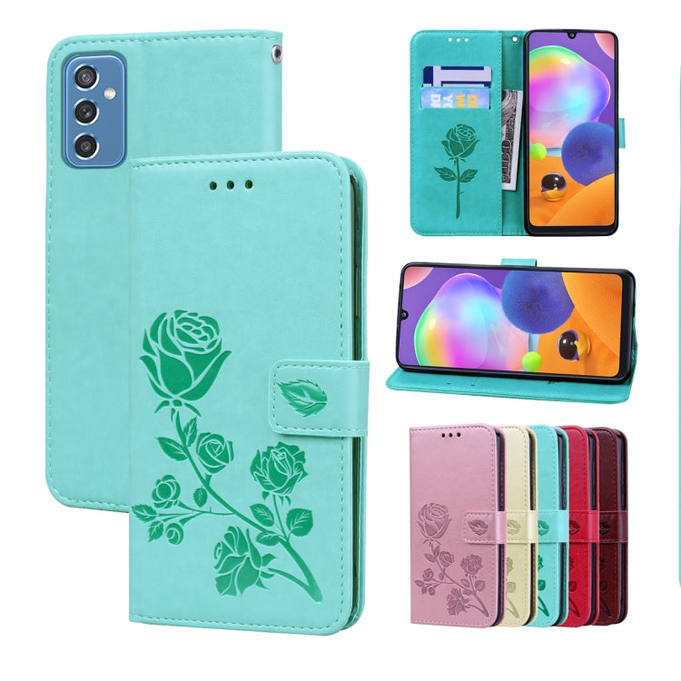 Custodia per telefono in pelle goffrata rosa, For Samsung Galaxy M52 5G, For Samsung Galaxy S22 5G, For Samsung Galaxy S22+ 5G, For Samsung Galaxy S22 Ultra 5G