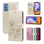 Custodia per telefono in pelle goffrata rosa, For Samsung Galaxy M52 5G, For Samsung Galaxy S22 5G, For Samsung Galaxy S22+ 5G, For Samsung Galaxy S22 Ultra 5G