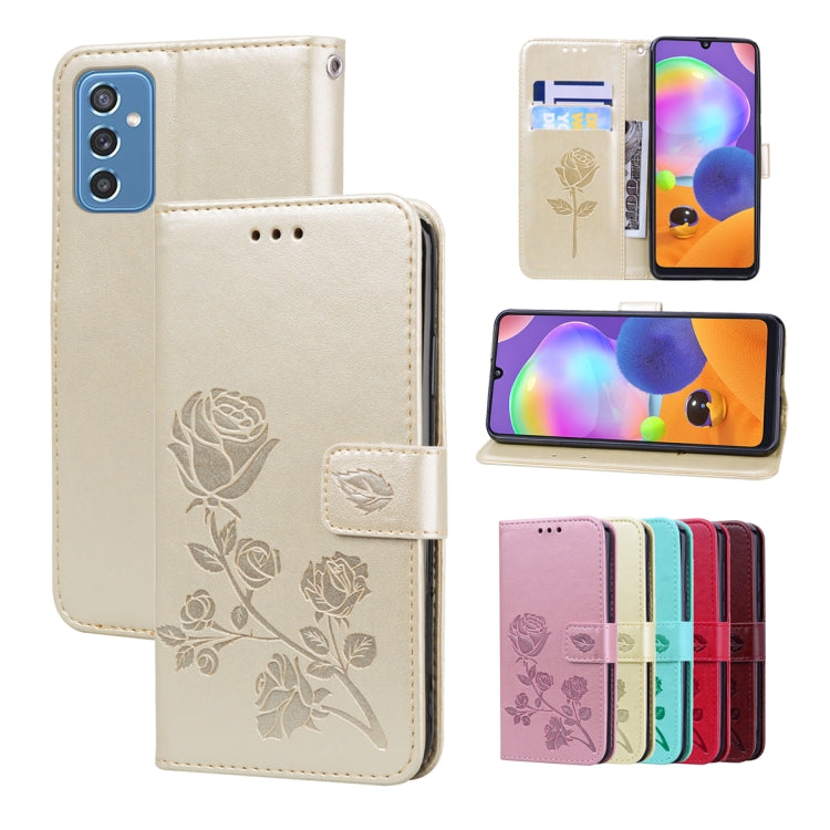 Custodia per telefono in pelle goffrata rosa, For Samsung Galaxy M52 5G, For Samsung Galaxy S22 5G, For Samsung Galaxy S22+ 5G, For Samsung Galaxy S22 Ultra 5G
