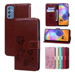 Custodia per telefono in pelle goffrata rosa, For Samsung Galaxy M52 5G, For Samsung Galaxy S22 5G, For Samsung Galaxy S22+ 5G, For Samsung Galaxy S22 Ultra 5G
