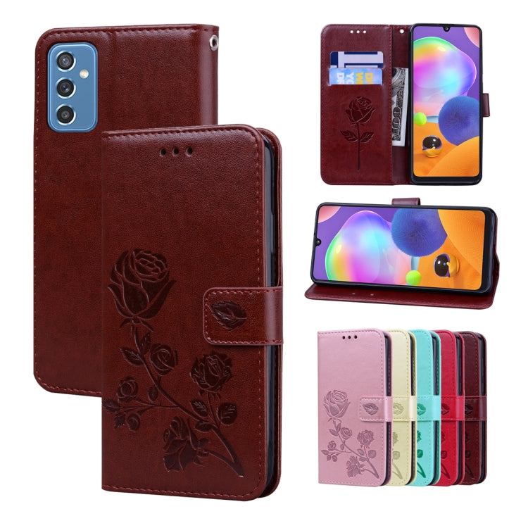 Custodia per telefono in pelle goffrata rosa, For Samsung Galaxy M52 5G, For Samsung Galaxy S22 5G, For Samsung Galaxy S22+ 5G, For Samsung Galaxy S22 Ultra 5G