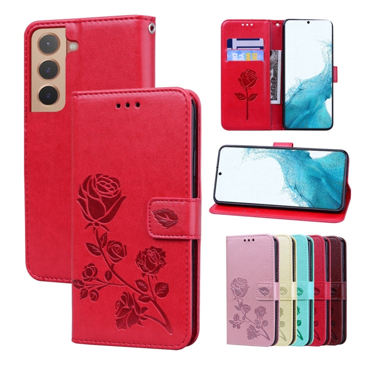 Custodia per telefono in pelle goffrata rosa, For Samsung Galaxy M52 5G, For Samsung Galaxy S22 5G, For Samsung Galaxy S22+ 5G, For Samsung Galaxy S22 Ultra 5G