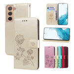 Custodia per telefono in pelle goffrata rosa, For Samsung Galaxy M52 5G, For Samsung Galaxy S22 5G, For Samsung Galaxy S22+ 5G, For Samsung Galaxy S22 Ultra 5G
