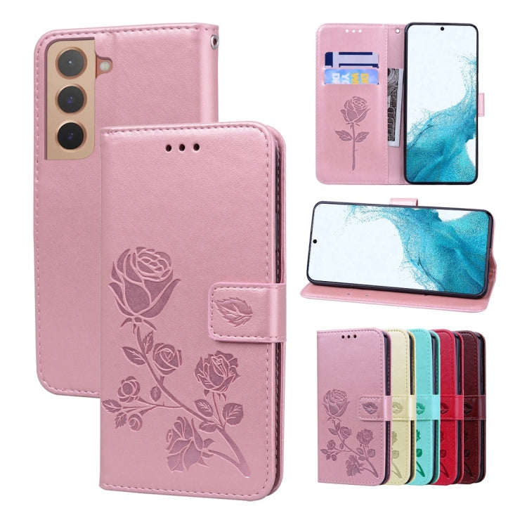 Custodia per telefono in pelle goffrata rosa, For Samsung Galaxy M52 5G, For Samsung Galaxy S22 5G, For Samsung Galaxy S22+ 5G, For Samsung Galaxy S22 Ultra 5G