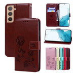 Custodia per telefono in pelle goffrata rosa, For Samsung Galaxy M52 5G, For Samsung Galaxy S22 5G, For Samsung Galaxy S22+ 5G, For Samsung Galaxy S22 Ultra 5G