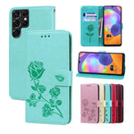 Custodia per telefono in pelle goffrata rosa, For Samsung Galaxy M52 5G, For Samsung Galaxy S22 5G, For Samsung Galaxy S22+ 5G, For Samsung Galaxy S22 Ultra 5G