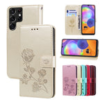 Custodia per telefono in pelle goffrata rosa, For Samsung Galaxy M52 5G, For Samsung Galaxy S22 5G, For Samsung Galaxy S22+ 5G, For Samsung Galaxy S22 Ultra 5G