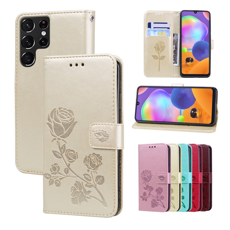 Custodia per telefono in pelle goffrata rosa, For Samsung Galaxy M52 5G, For Samsung Galaxy S22 5G, For Samsung Galaxy S22+ 5G, For Samsung Galaxy S22 Ultra 5G