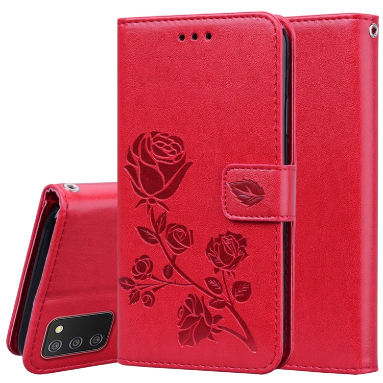 Custodia per telefono in pelle goffrata rosa, For Samsung Galaxy A02s