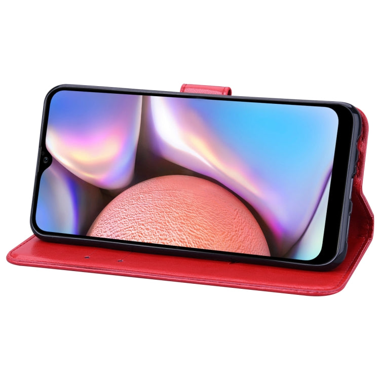 Custodia per telefono in pelle goffrata rosa, For Samsung Galaxy A02s